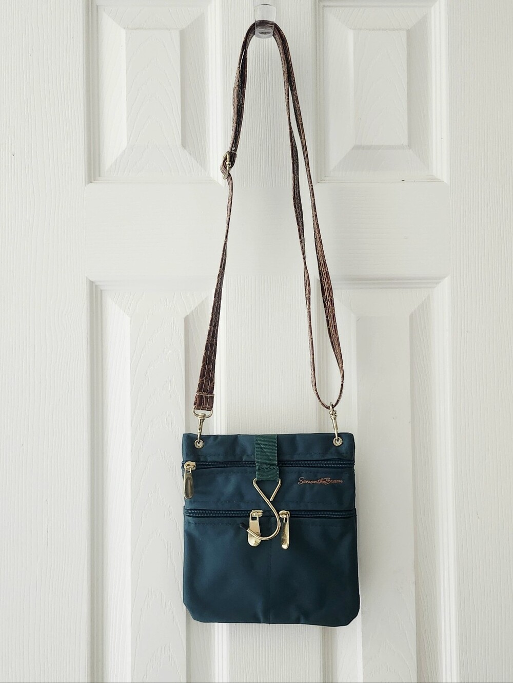 Green Bag with Brown Strap